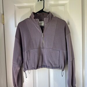 Abercrombie & Fitch Mauve Quarter-Zip Pullover